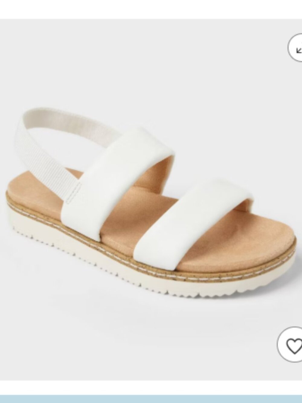 Cat & Jack Girls 3 White Leather Strap Sandals
